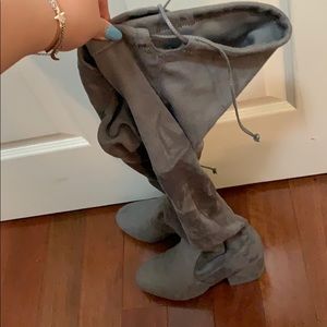 Over the Knee faux suede boots